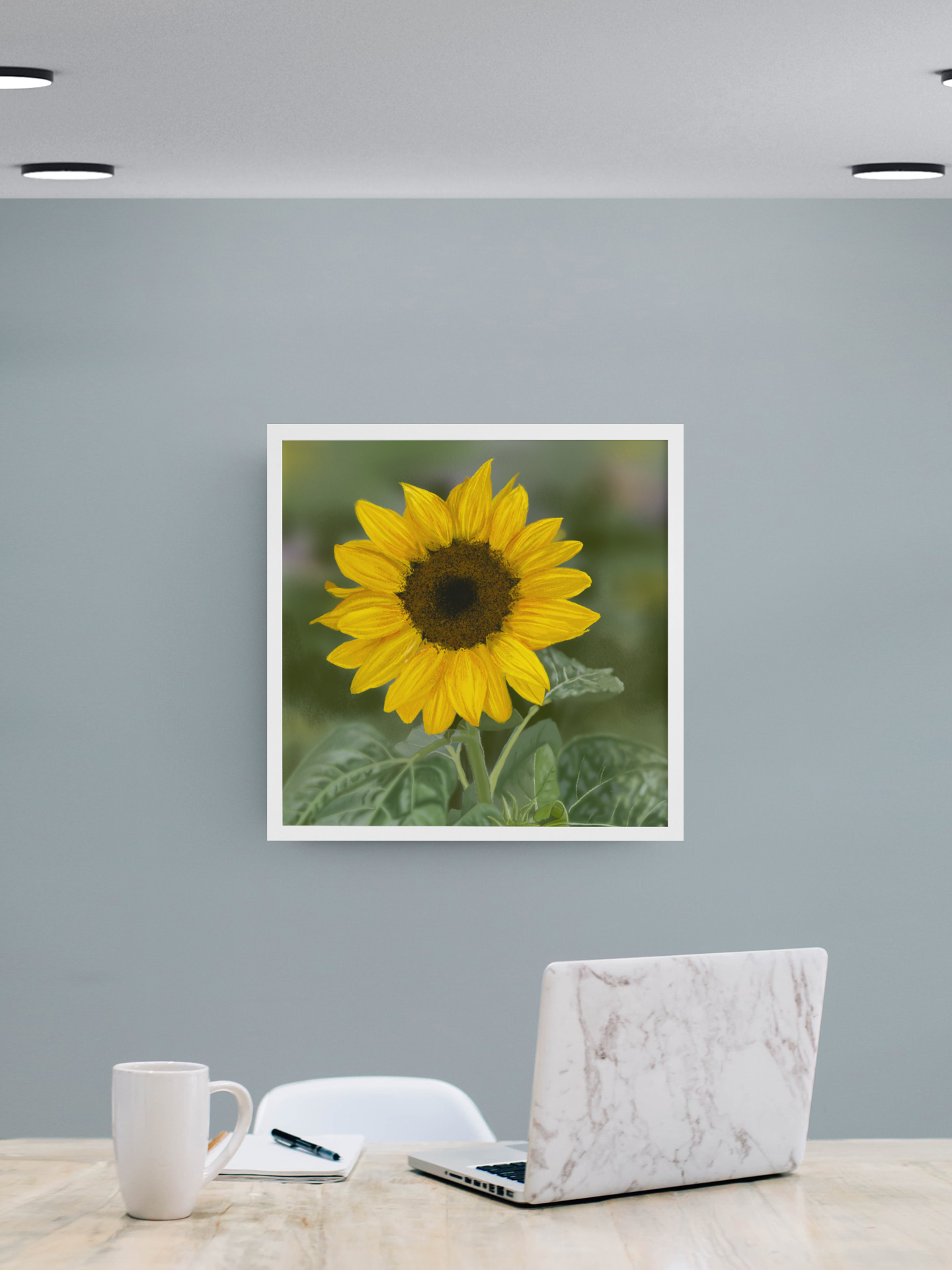 Digital Painting Sunflower Fine Art Print Bridal Gift Gift for HerSunflower Wall Art Botanical Art Sunflower Home Decor Botanical Print