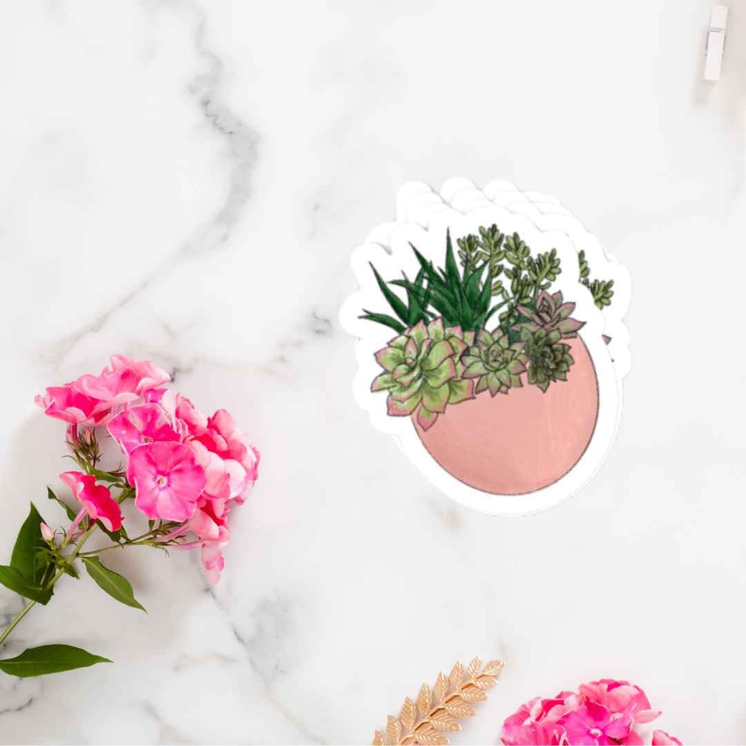 Potted plant sticker Plant Mom Plant Sticker Laptop Stickers Water proof Stickers Water bottle Stickers plant decal plant lover gift