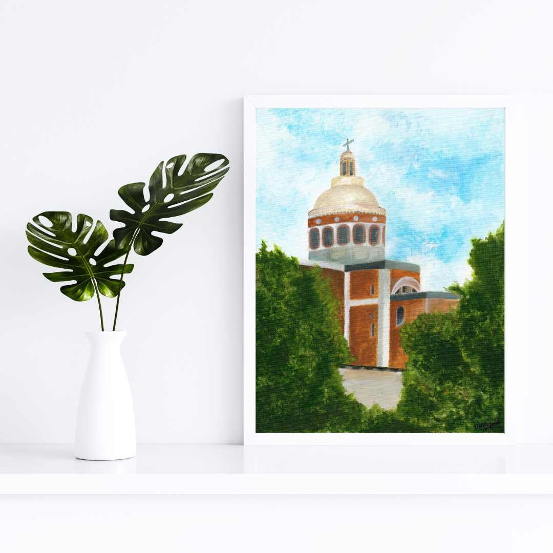 Italian Church Painting  8 X 10 Religious Print Church Painting Christian Wall Decor Christian Room Decor Sicilian church Italian Painting