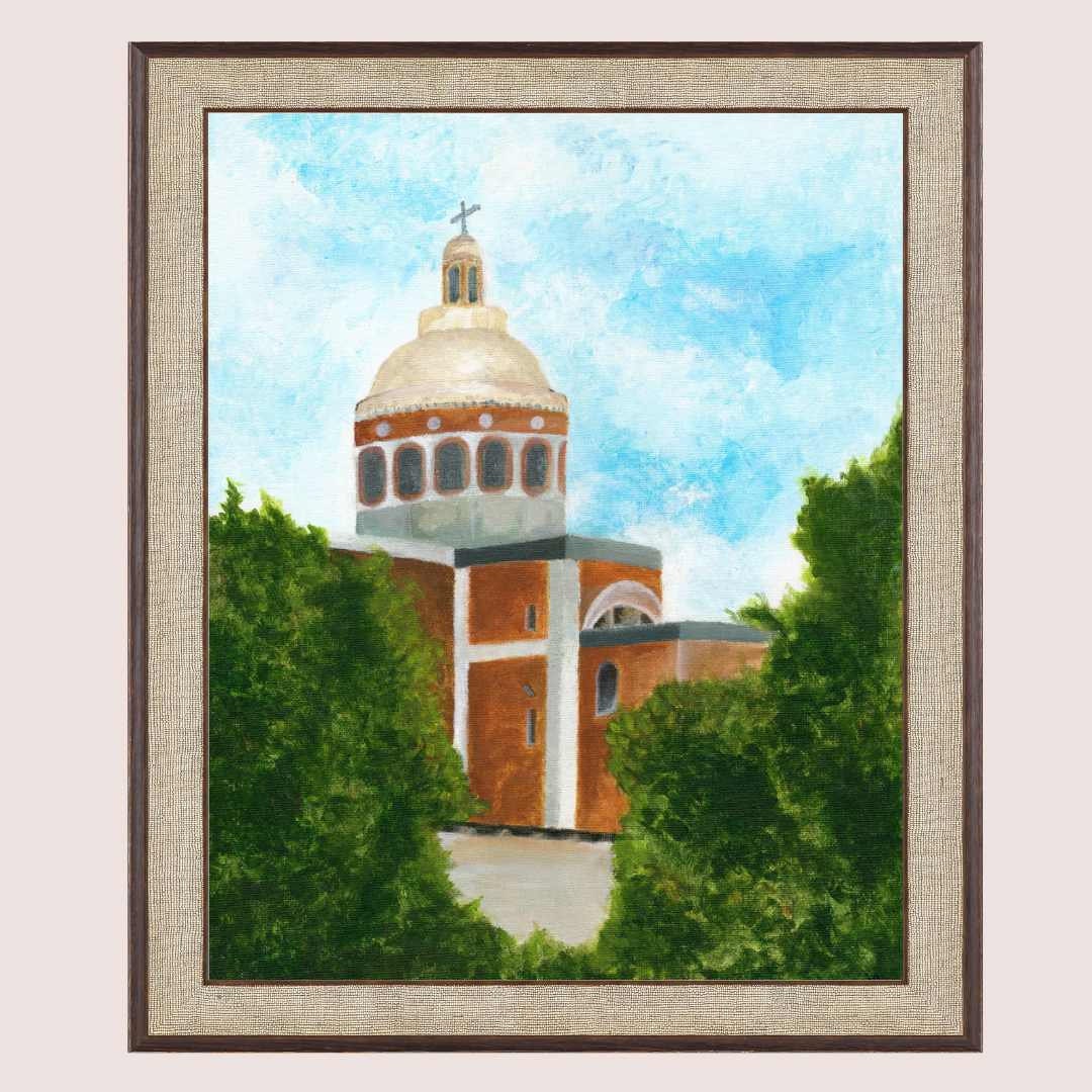 Italian Church Painting  8 X 10 Religious Print Church Painting Christian Wall Decor Christian Room Decor Sicilian church Italian Painting