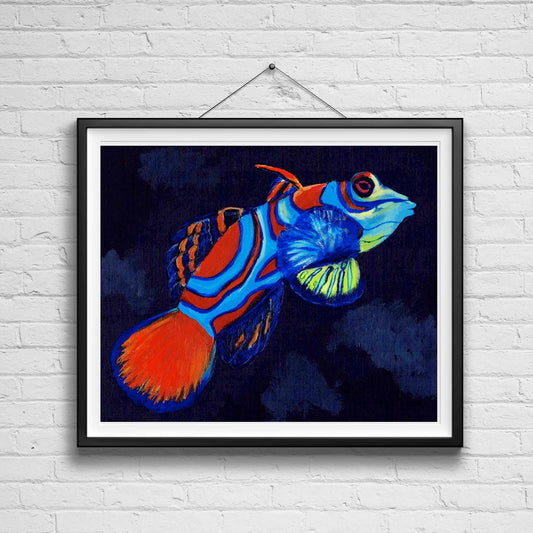 Tropical Fish Painting Print - Saltwater Fish Print, Costal Wall Art, Aquarium Art, Room Decor, Gift for Fish Lover, Reef Tank Art, Tropical