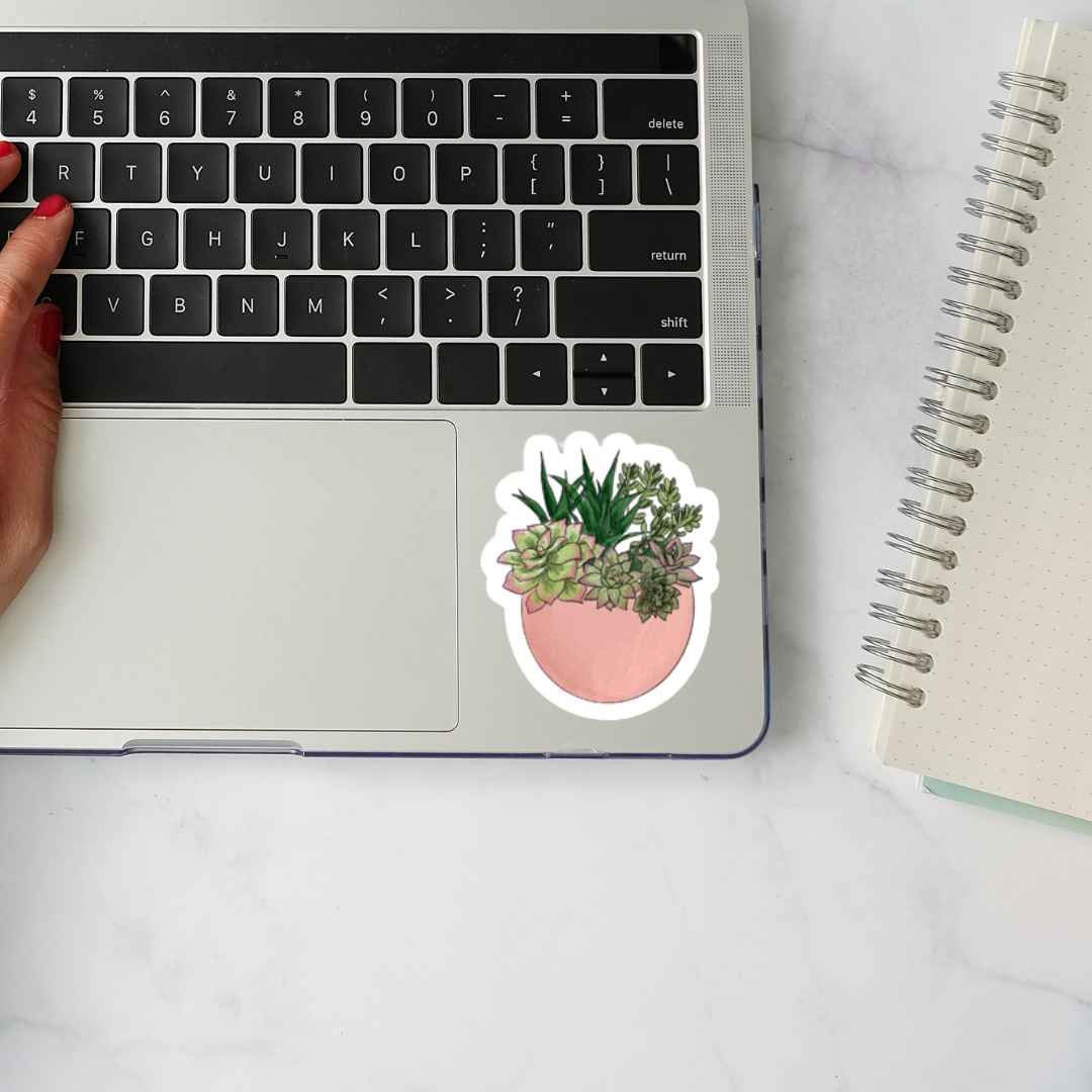Potted plant sticker Plant Mom Plant Sticker Laptop Stickers Water proof Stickers Water bottle Stickers plant decal plant lover gift