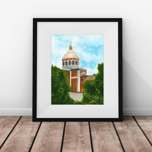Italian Church Painting  8 X 10 Religious Print Church Painting Christian Wall Decor Christian Room Decor Sicilian church Italian Painting