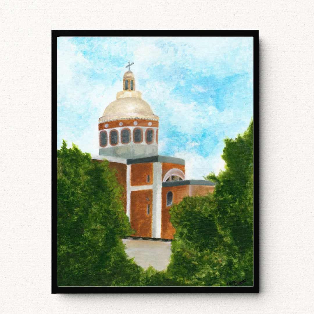 Italian Church Painting  8 X 10 Religious Print Church Painting Christian Wall Decor Christian Room Decor Sicilian church Italian Painting