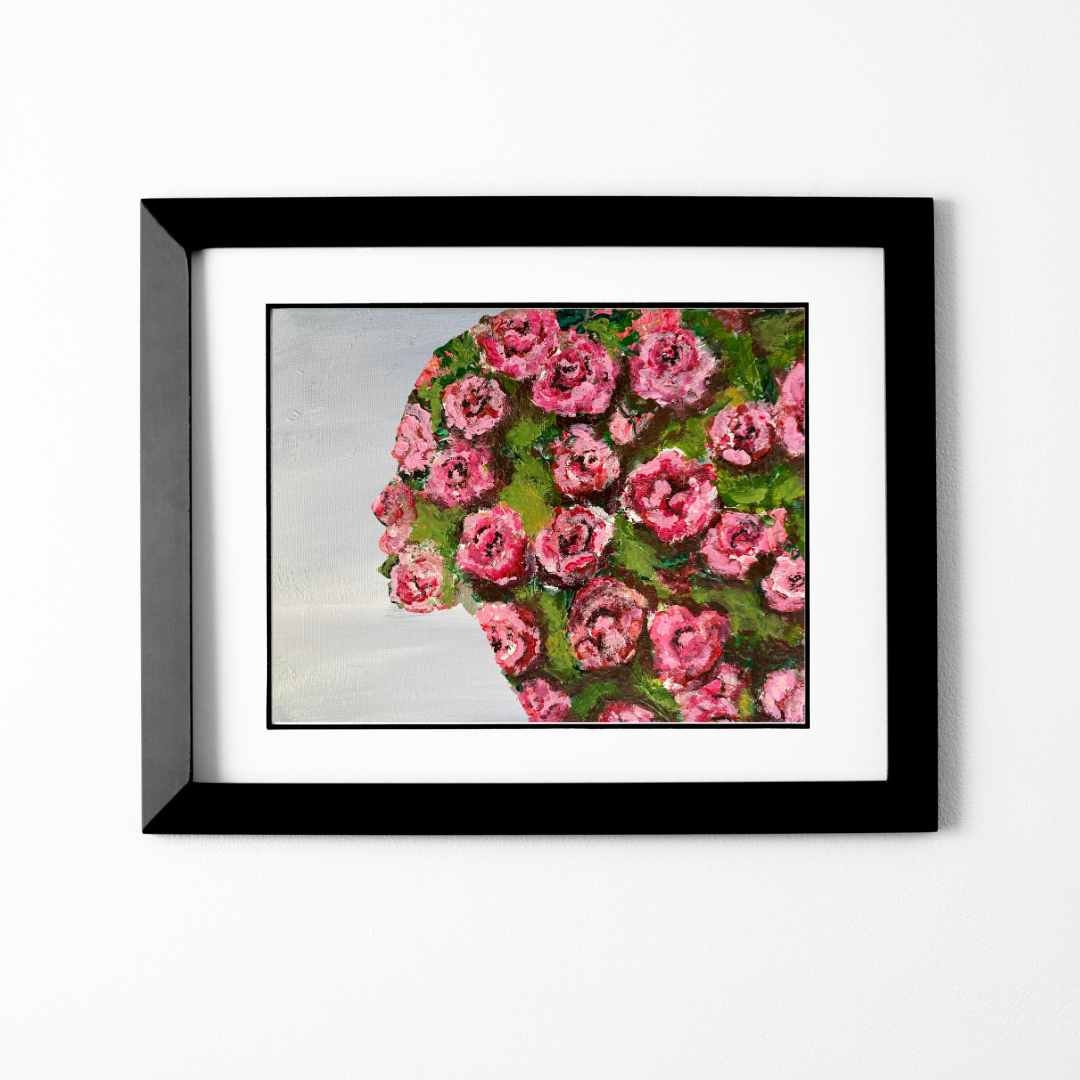Floral Women Wall Art Print Gift For Her Beautiful Women Gallery Wall Girly Wall Art Print Girl Art Print Floral wall art Floral painting