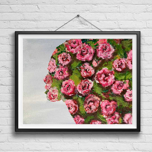 Floral Women Wall Art Print Gift For Her Beautiful Women Gallery Wall Girly Wall Art Print Girl Art Print Floral wall art Floral painting