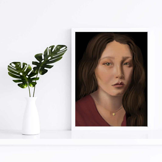 Beautiful Girl Art Print - Unframed Print - Portrait Original Art - Portrait Painting - Beautiful Girl Art - Hyper-Realistic Drawing
