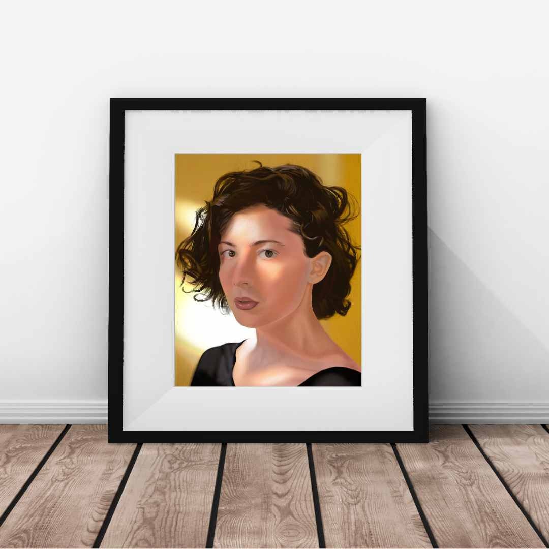 Golden Hour Art Print - Unframed Print - Portrait Original Art - Portrait Painting - Beautiful Girl Art - Hyper-realistic Drawing
