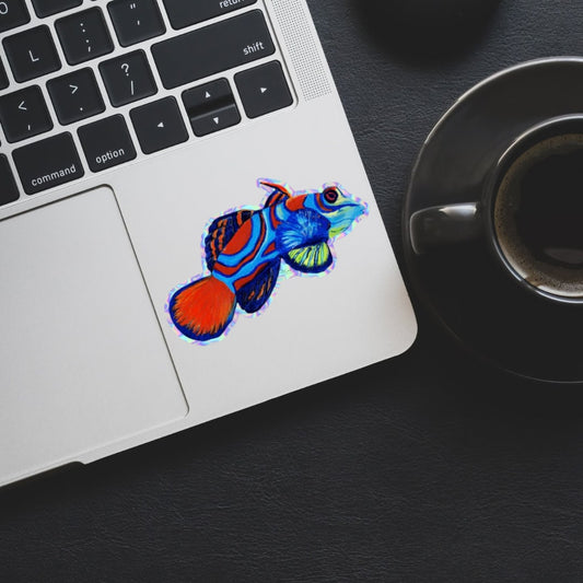 Holo Fish Sticker - Mandarin Goby Holo Sticker, Saltwater Fish Sticker, Laptop Sticker, Holo Sticker, Water Bottle Sticker, Reef Tank Art