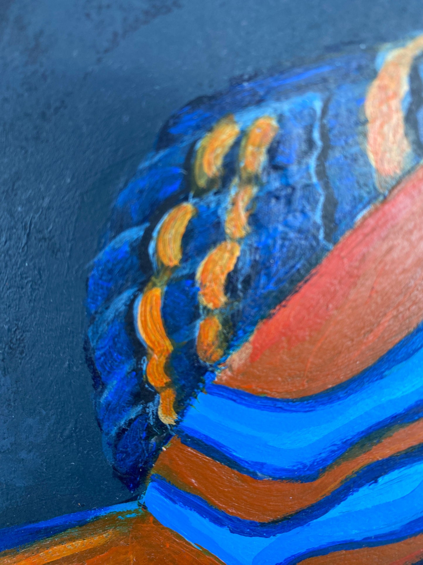 Saltwater Fish Painting - Reef Tank Art, Bathroom Beach Decor, Original Acrylic Painting, Nautical Home Decor, Mandarin Goby Painting