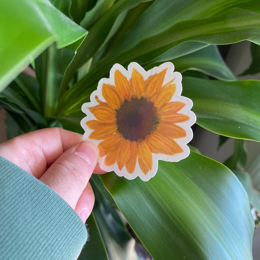 Holo Sunflower Sticker - Water-Proof Sticker, Floral Sticker, Laptop Sticker, Collectible sticker, Water Bottle Stickers, Plant Decal