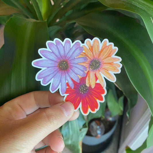 Colorful Flower Sticker - Floral Sticker, Laptop Sticker, Collectible sticker, Cute Stationary, Floral Decor, Plant lover, Prize box gifts