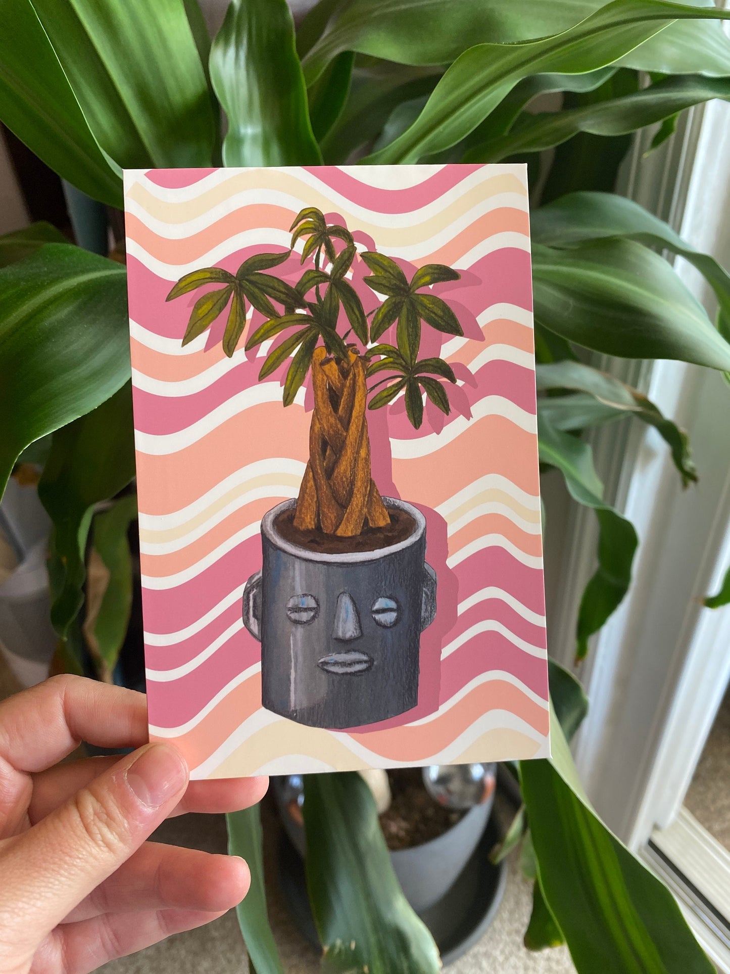 Mini Canvas board Print, Botanical Print, Boho Home Decor, Retro Plant Print, Small Art Print, Mini Easel Art Print **Mini Easel included!!