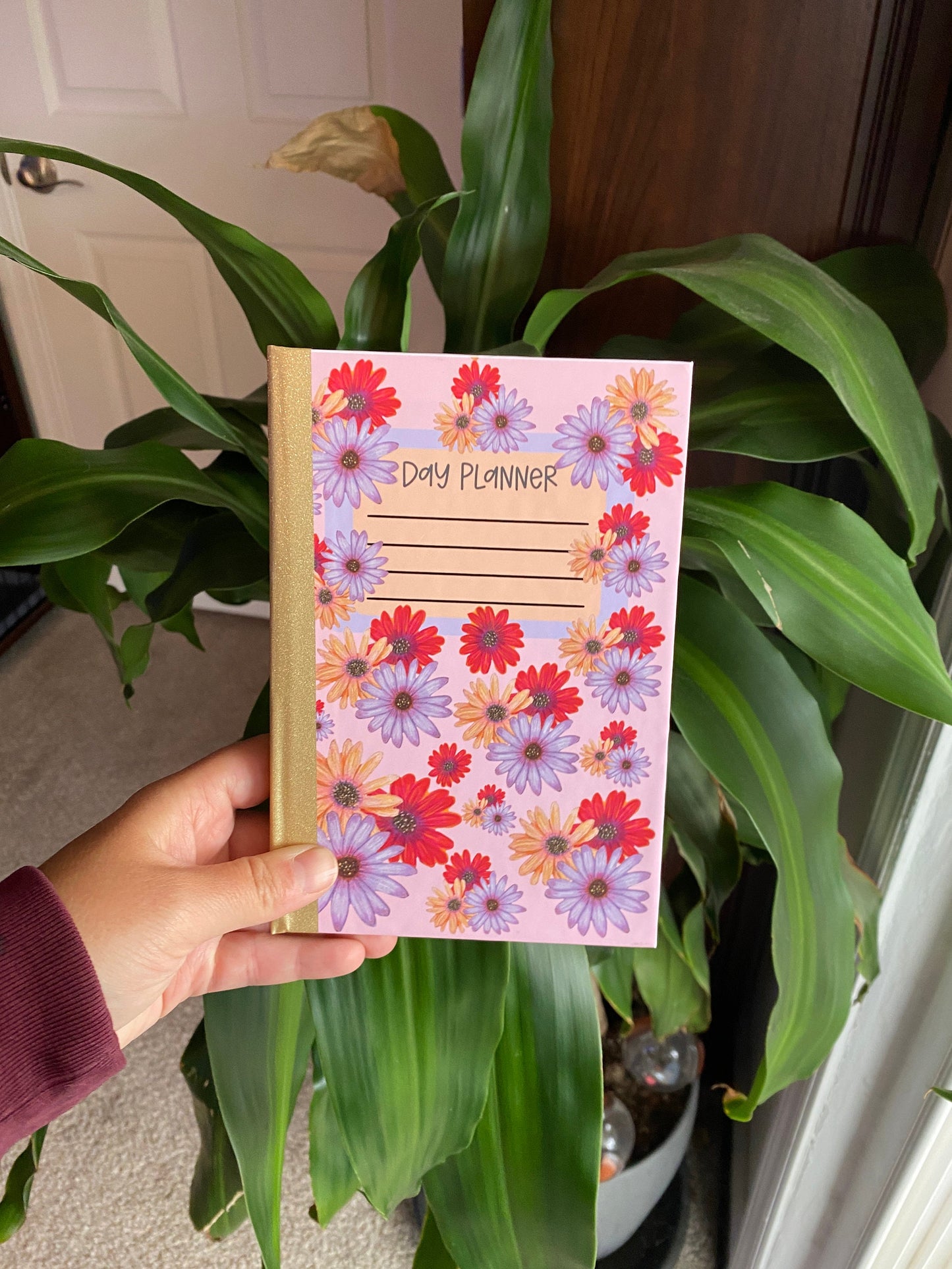 Mini Day Planner Notebook - Hard Cover Schedule planner, Botanical stationery, Pocket planner, Daily Schedule, Notepad, Hard Back Planner