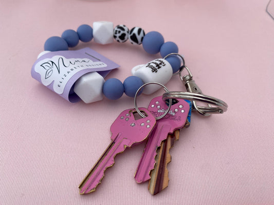 Best Mom Ever Keychain Bracelet, gift for mom, silicone bead bracelet, wallet bracelet, wallet keychain